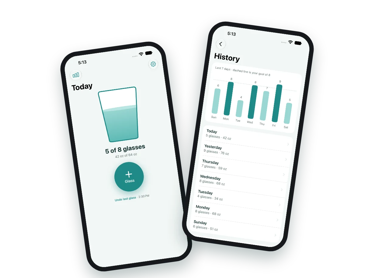 Drinkle app screens on iPhone